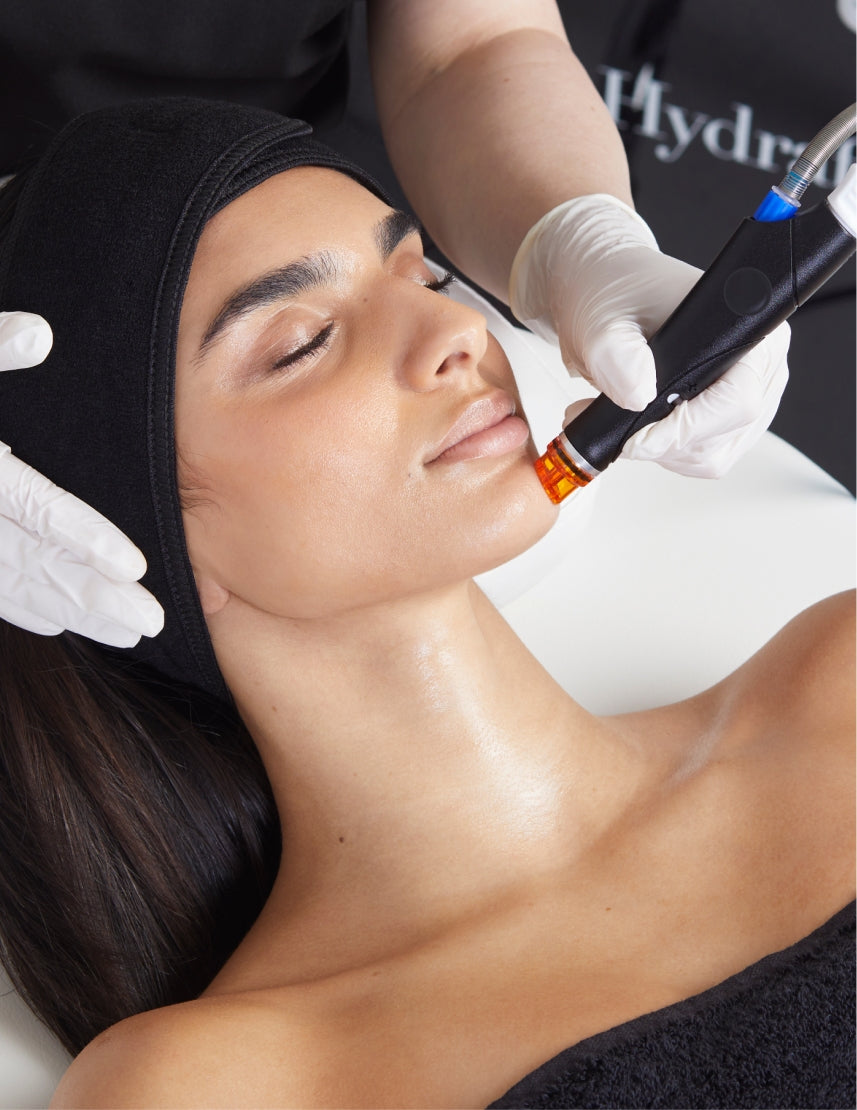 Hydrafacial being performed at URVO Skin